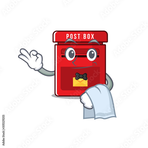 vector mailbox with a the waiter mascot