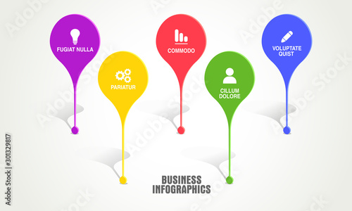 Infographic pointers for Business concept.