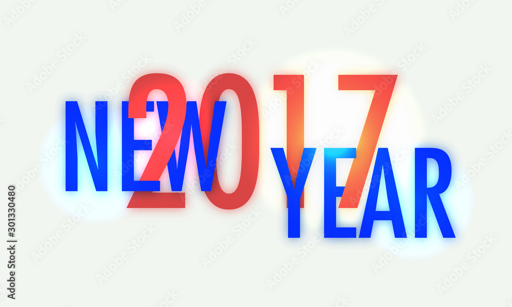 Creative Text for New Year 2017 celebration.