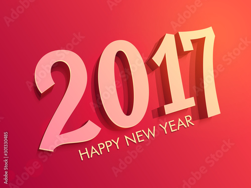 Greeting Card with stylish text for New Year.