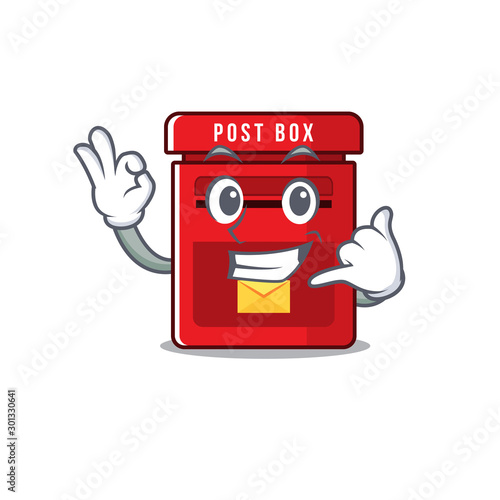 mailbox with a the mascot cartoon call me