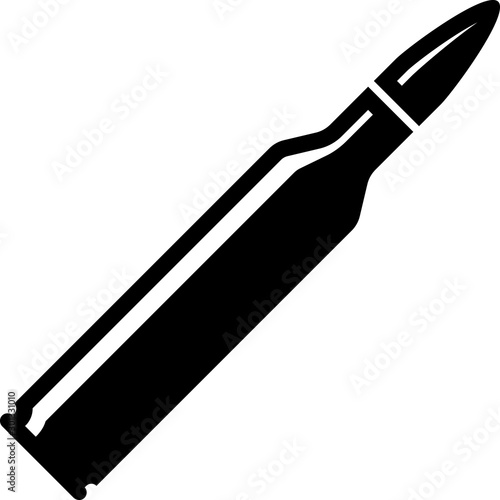 Black Bullet icon isolated on white background. Vector Illustration