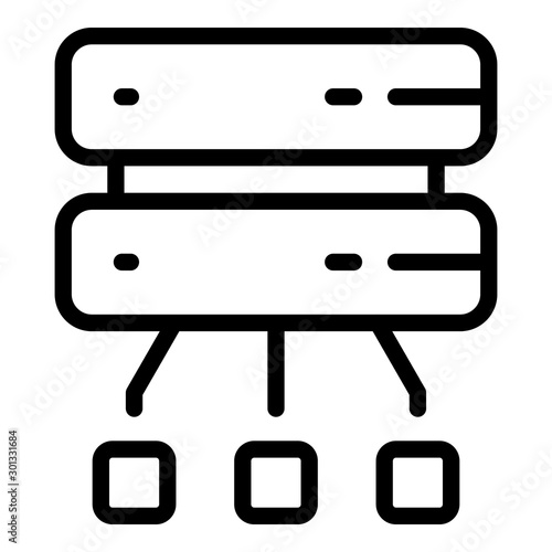 Disconnect from server icon. Outline disconnect from server vector icon for web design isolated on white background