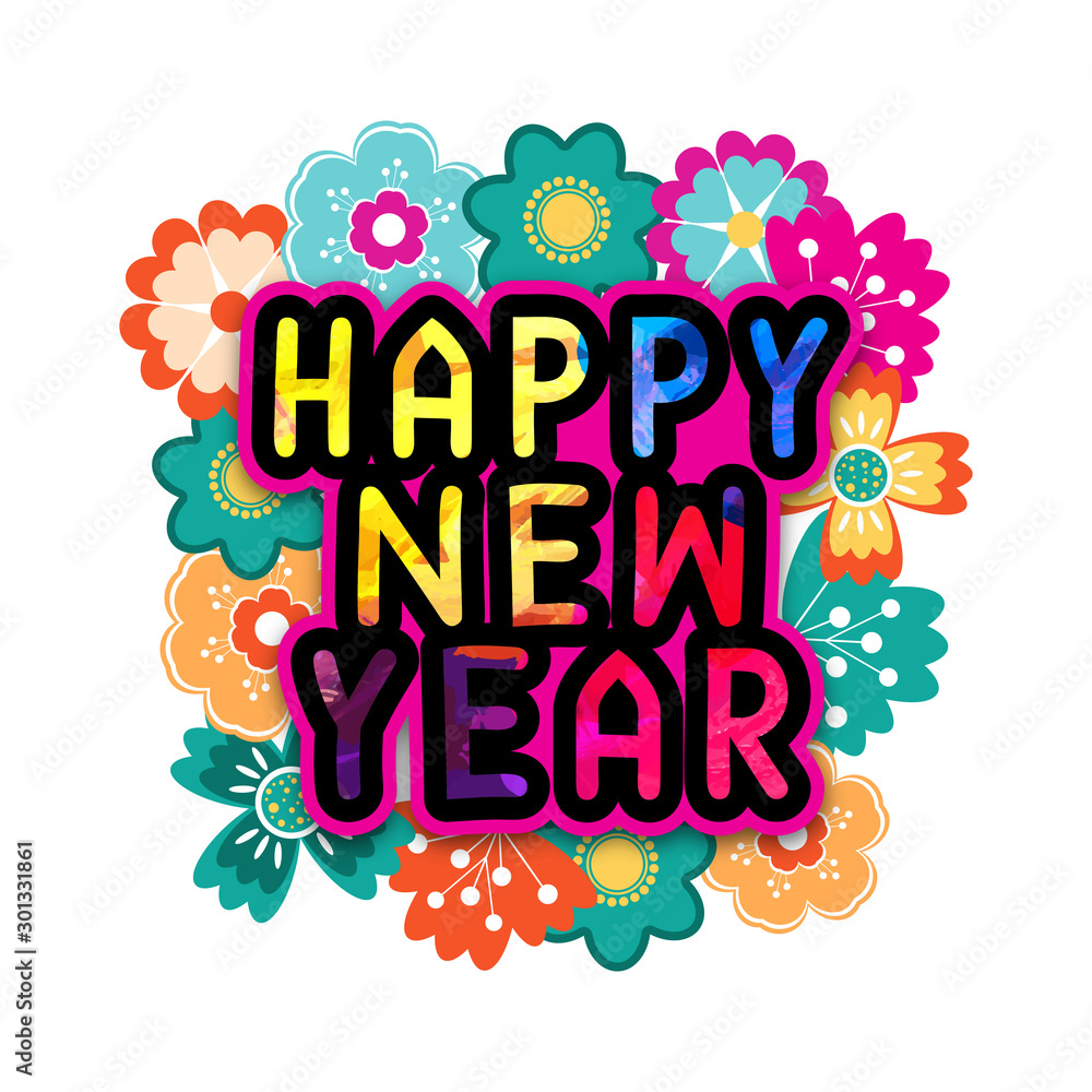 Greeting Card for Happy New Year celebration.