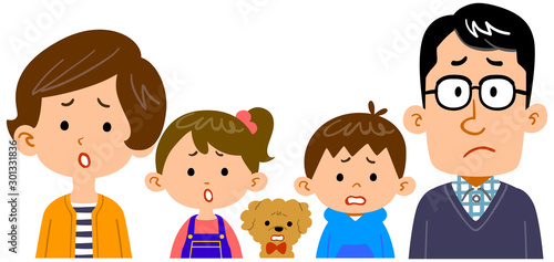困った表情の4人家族の上半身のイラストstock Vector Adobe Stock 困った表情の4人家族の上半身のイラストstock Vector Adobe Stock