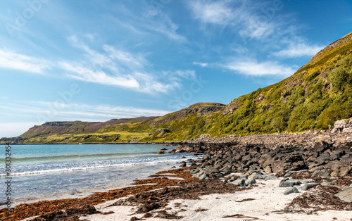 Obraz na plátne Calgary, Isle of Mull, Scotland, UK - View of the beach and the bay in the summertime