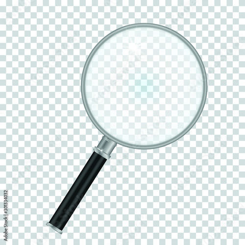 magnifying glass isolated on checkered background