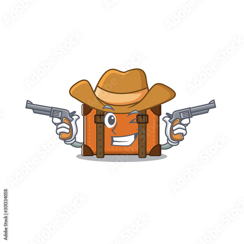 cowboy cute suitcase with the cartoon shape