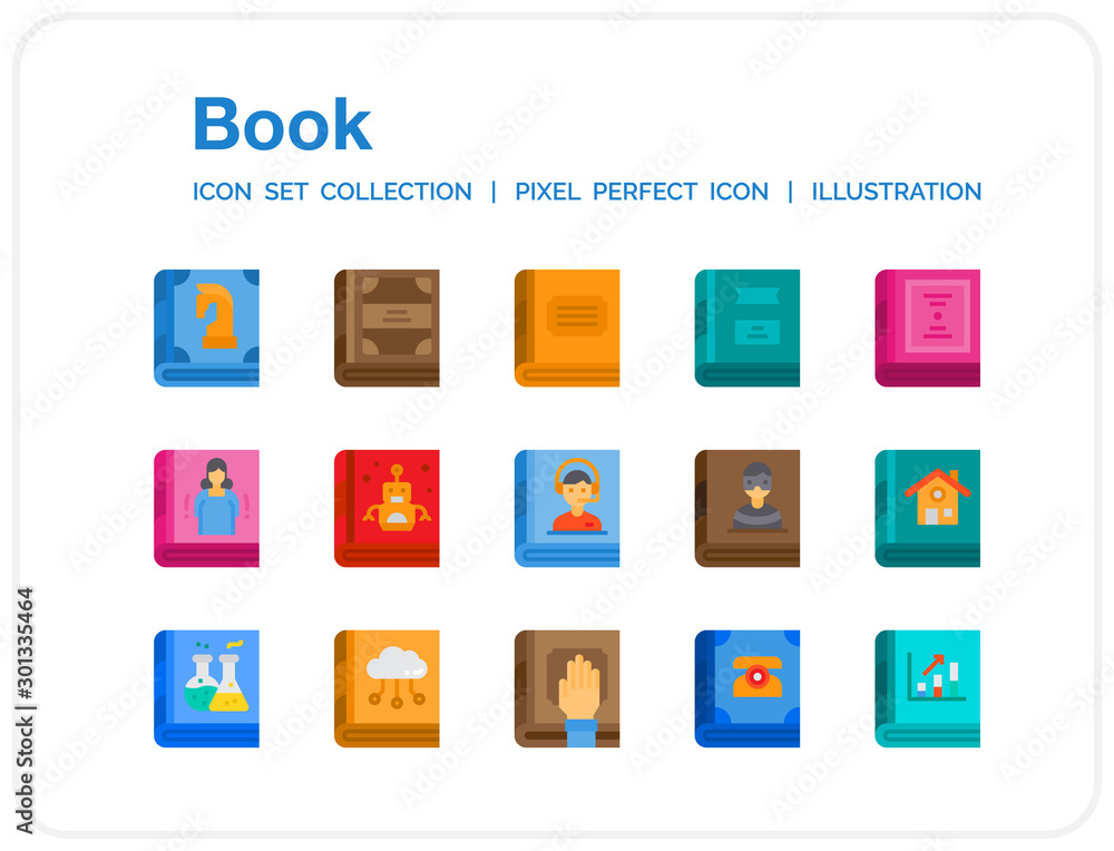 Book Icons Set. UI Pixel Perfect Well-crafted Vector Thin Line Icons. The illustrations are a vector. Book Icons Set. UI Pixel Perfect Well-crafted Vector Thin Line Icons. The illustrations are a vector.