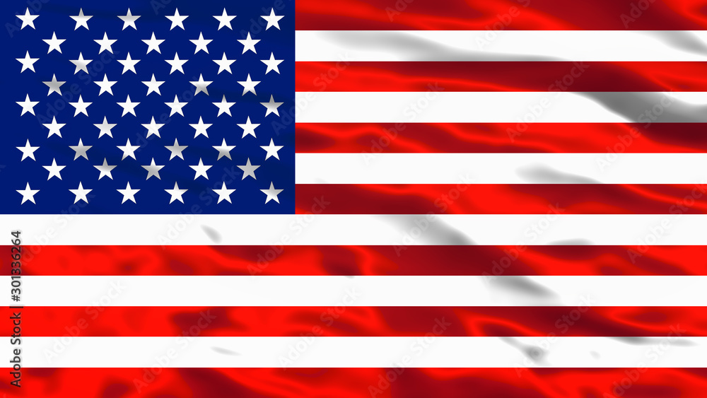 Naklejka premium Illustration image of American (USA) flag - 3D rendering