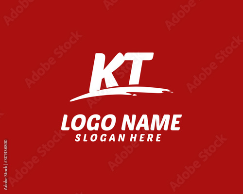KT Initial with splash logo vector