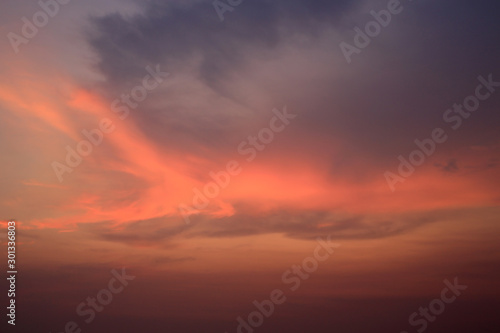 Abstract sunset cloud and colored over sky background.