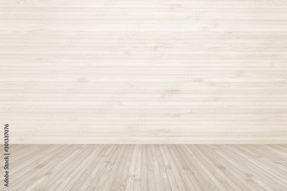 Wood floor and wall background, wooden texture room backdrop of light cream sepia brown color Wood floor and wall background, wooden texture room backdrop of light cream sepia brown color