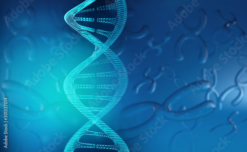 DNA molecules on the medical background. 3d illustration .