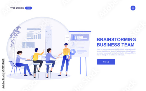 Business concept for marketing ,analysis and brainstorm, teamwork, creative innovation, consulting and project management strategy.Vector illustration.