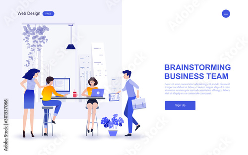 Business concept for  marketing  analysis and brainstorm  teamwork  creative innovation  consulting and project management strategy.Vector illustration.