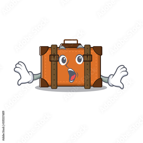 suitcase happy surprised on a with character