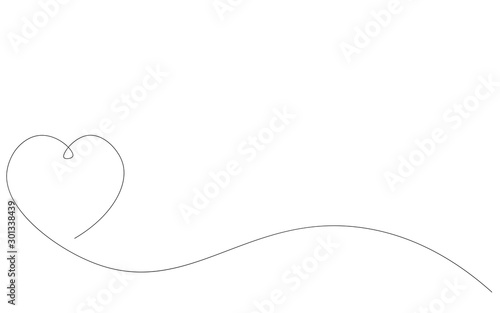 Heart background continuous line drawing vector illustration