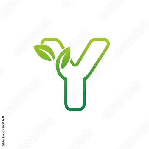 Letter Y Leaf Growing Buds, Shoots Logo Vector Icon