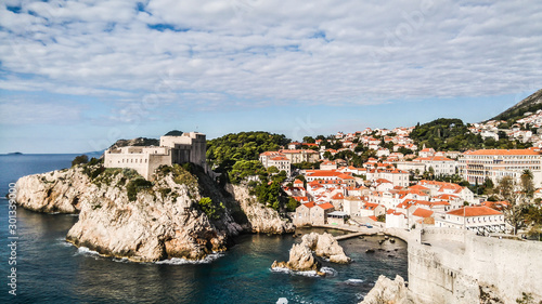Fototapeta Naklejka Na Ścianę i Meble -  Red Rooftops in the Historic Old Town of Dubrovnik, Croatia on the Adriatic Coast