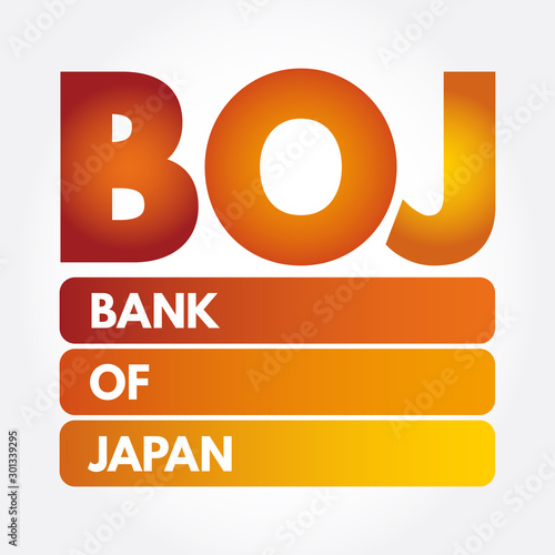 BOJ - Bank Of Japan acronym, business concept background