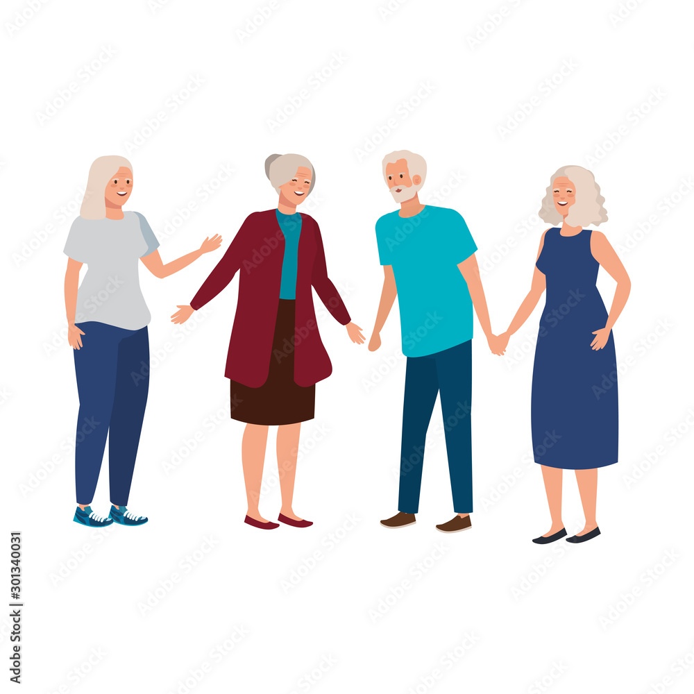 group old people avatar character vector illustration design group old people avatar character vector illustration design