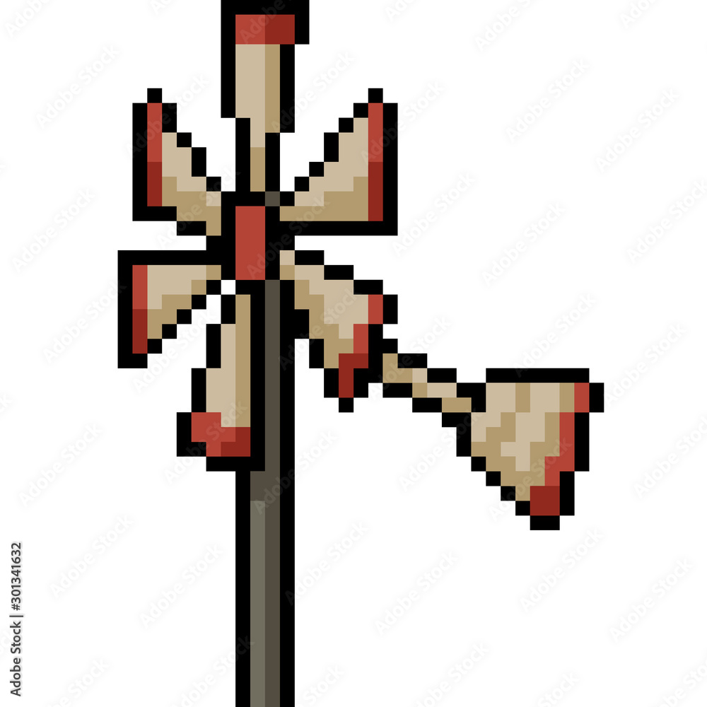 vector pixel art windmill