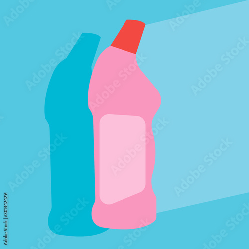 image of dishwashing detergent bottles isolated on  background