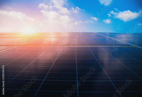 Photovoltaic power supply systems. Solar Energy Panels. Solar power plant. The source of ecological renewable energy. - Image