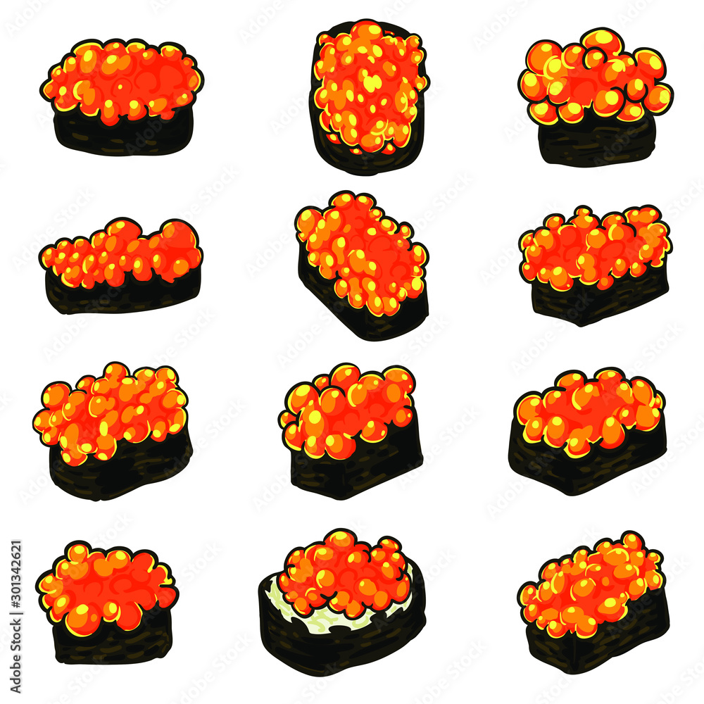illustration sushi set vector design illustration sushi set vector design