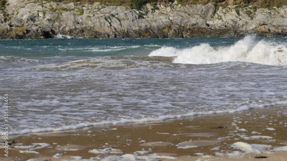 Strong moving force of flooding spring tides sea
waters, slow motion pan shot. Strong moving force of flooding spring tides sea
waters, slow motion pan shot.