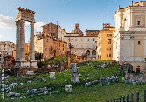 The Theatre of Marcellus and the Temple of Apollo Sosianus in Rome, Italy photo
