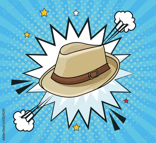 male hat accessory pop art style