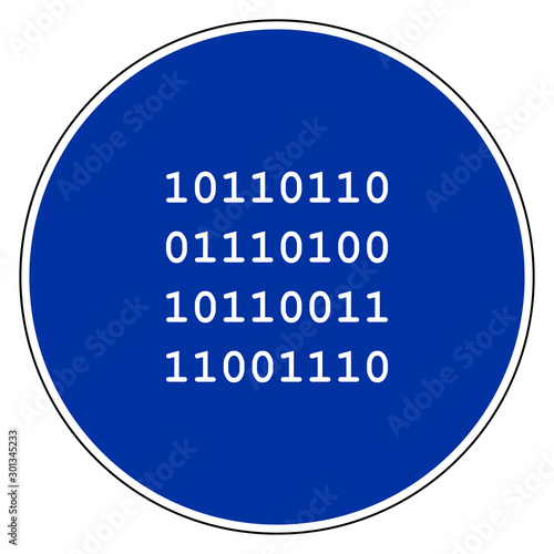Binärcode und Verkehrsschild