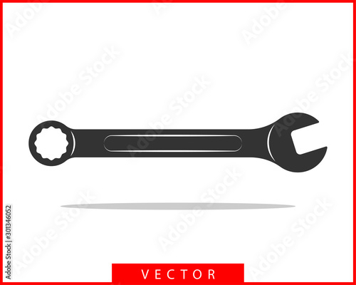 Tools vector wrench icon. Spanner logo design element. Key tool isolated on white background.