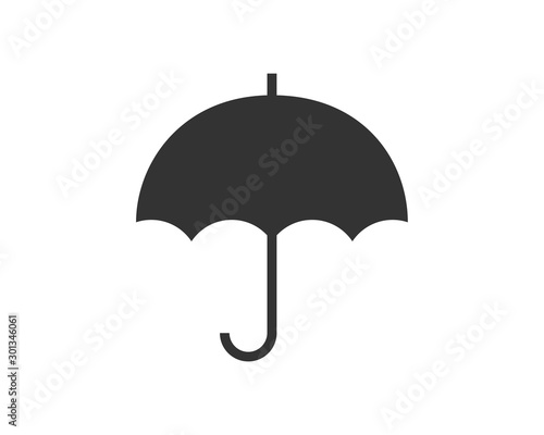 Umbrella icon vector. Rain protection. Concept for insurance company. Black and white silhouette flat design