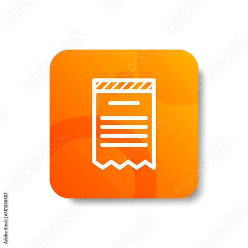 torn invoice round icon in outline / line and stripes style (UNUNITE / UNGROUP LINE) with colorful smooth gradient background, suitable for mobile and web UI, app button,  infographic, etc photo