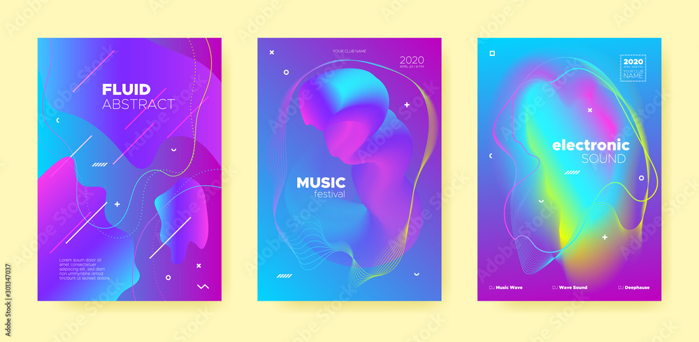 Purple Electro Music Poster. Abstract Gradient 