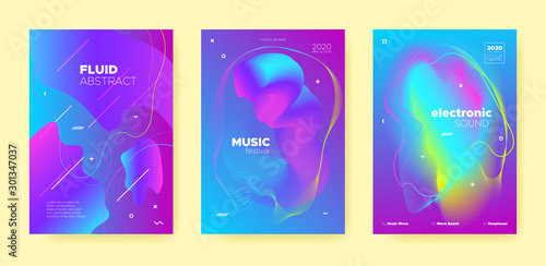 Purple Electro Music Poster. Abstract Gradient 