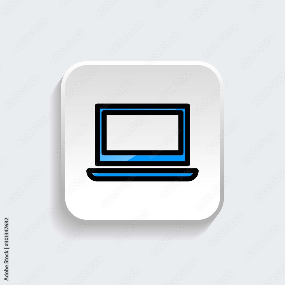 Laptop icon symbol of device or gadget with modern flat style icon for web site design, logo, app, UI isolated on white background. Vector illustration Laptop icon symbol of device or gadget with modern flat style icon for web site design, logo, app, UI isolated on white background. Vector illustration