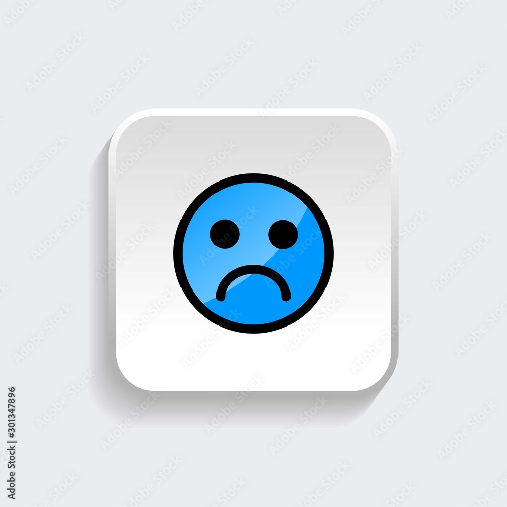 Not happy or sad emoticon icon symbol with modern flat style icon for web site design, logo, app, UI isolated on white background. Vector illustration Not happy or sad emoticon icon symbol with modern flat style icon for web site design, logo, app, UI isolated on white background. Vector illustration