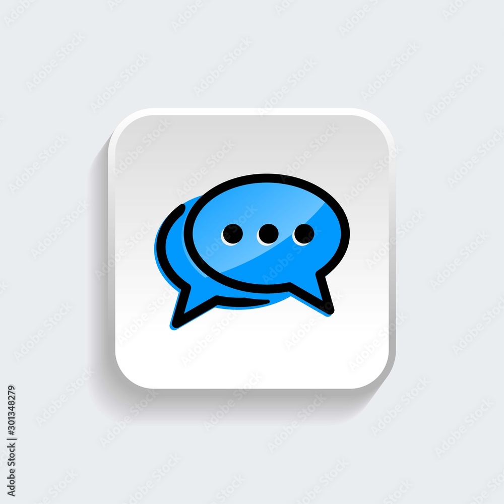 Chat message or comments icon symbol with modern flat style icon for web site design, logo, app, UI isolated on white background. Vector illustration