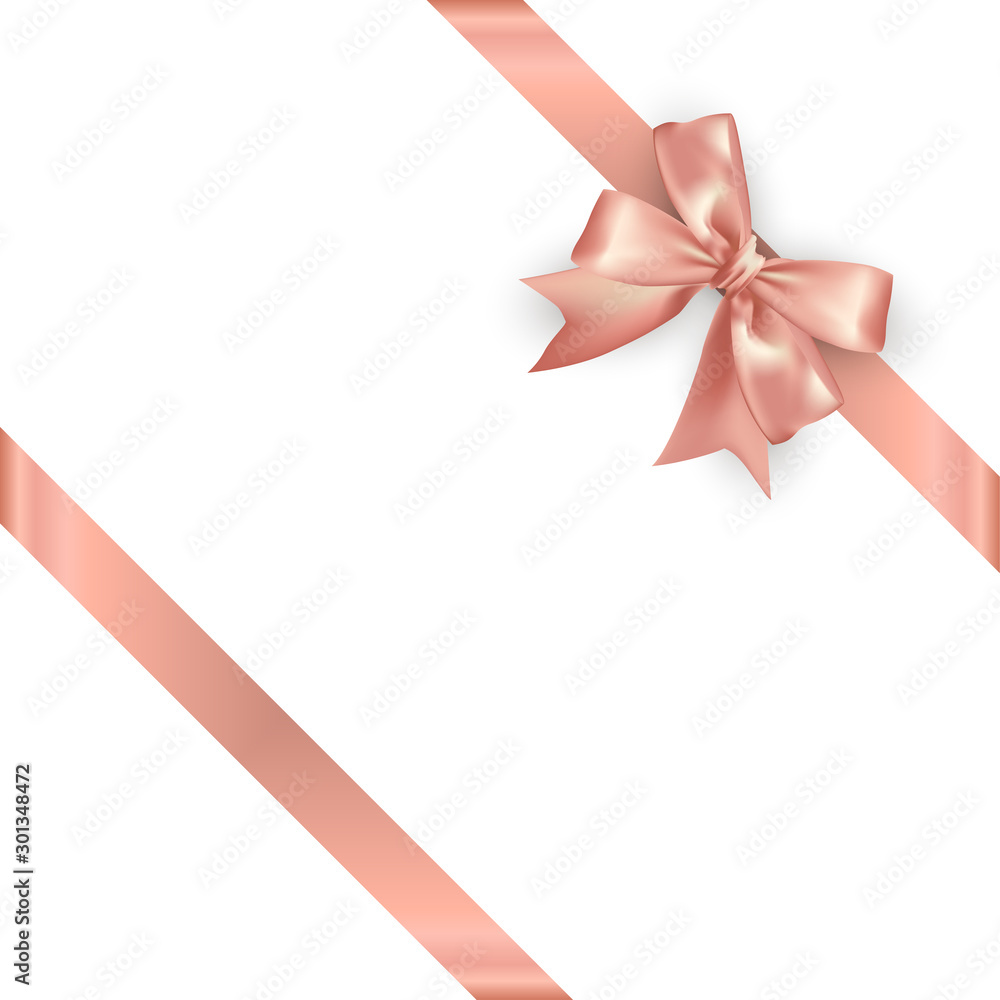 Ribbon and bow illustration, valentines day design elements isolated on white background, festive clip art Ribbon and bow illustration, valentines day design elements isolated on white background, festive clip art