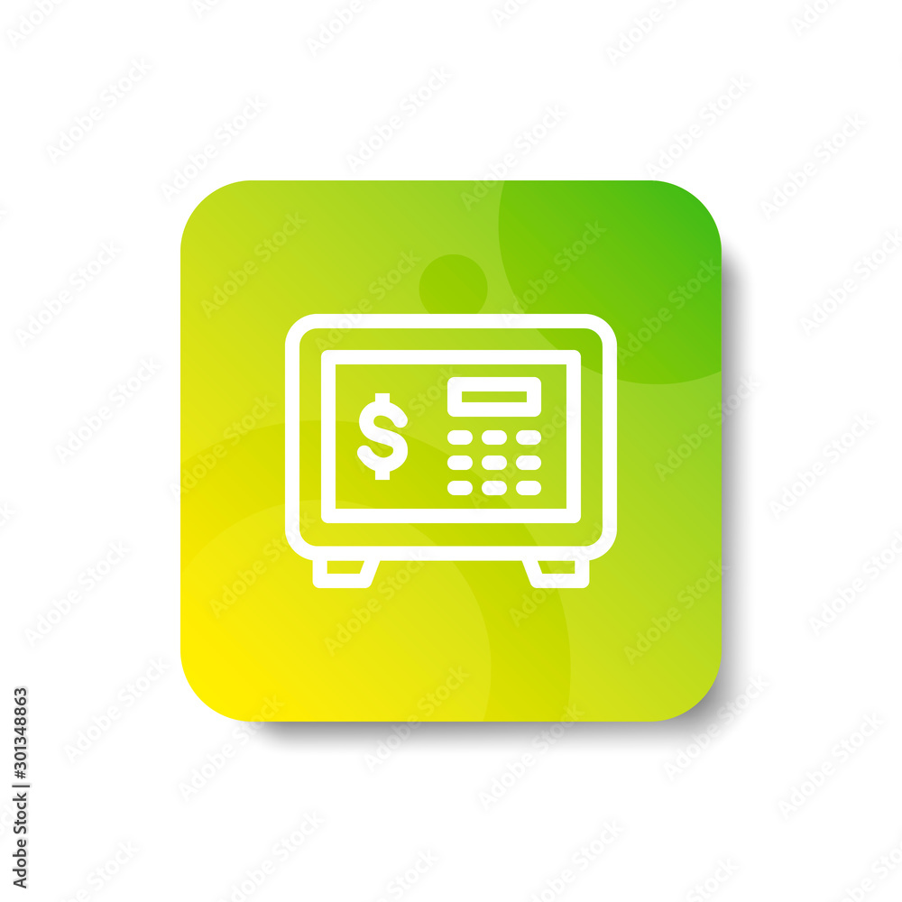 deposit box round icon in outline / line and stripes style with