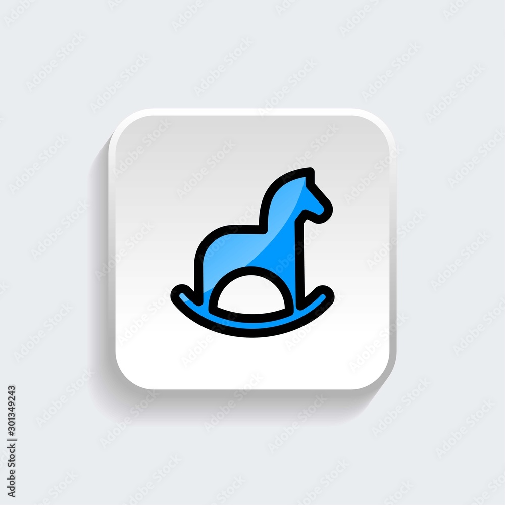 Horse toy icon symbol of kid toys with modern flat style icon for web