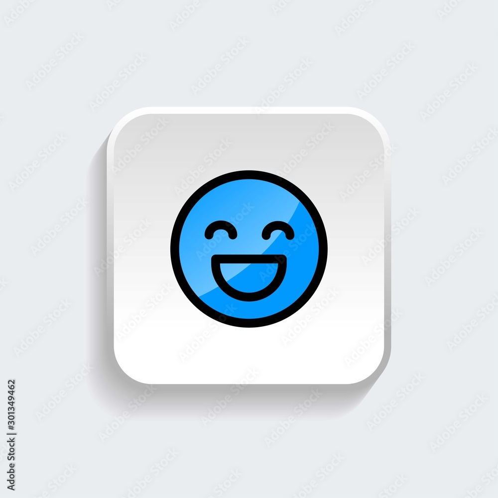 happy smile emoticon web icon symbol with modern flat style icon for web site design, logo, app, UI isolated on white background. Vector illustration happy smile emoticon web icon symbol with modern flat style icon for web site design, logo, app, UI isolated on white background. Vector illustration