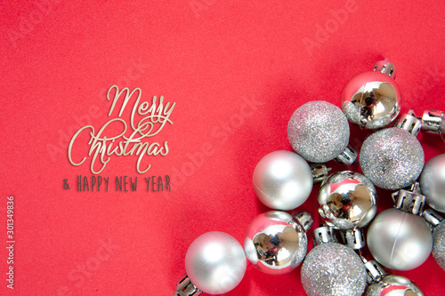 Silver Christmas with balls background