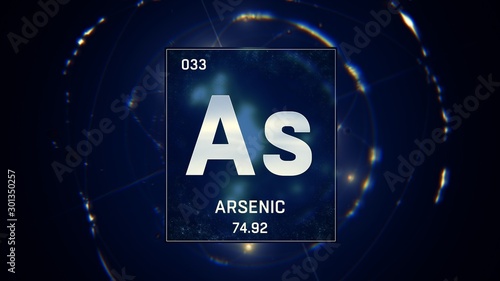 Photos 3D illustration of Arsenic as Element 33 of the Periodic Table