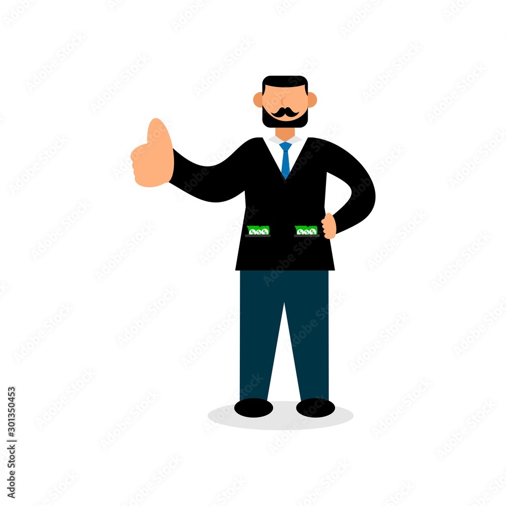 a successful boss Flat Cartoon vector Illustration a successful boss Flat Cartoon vector Illustration