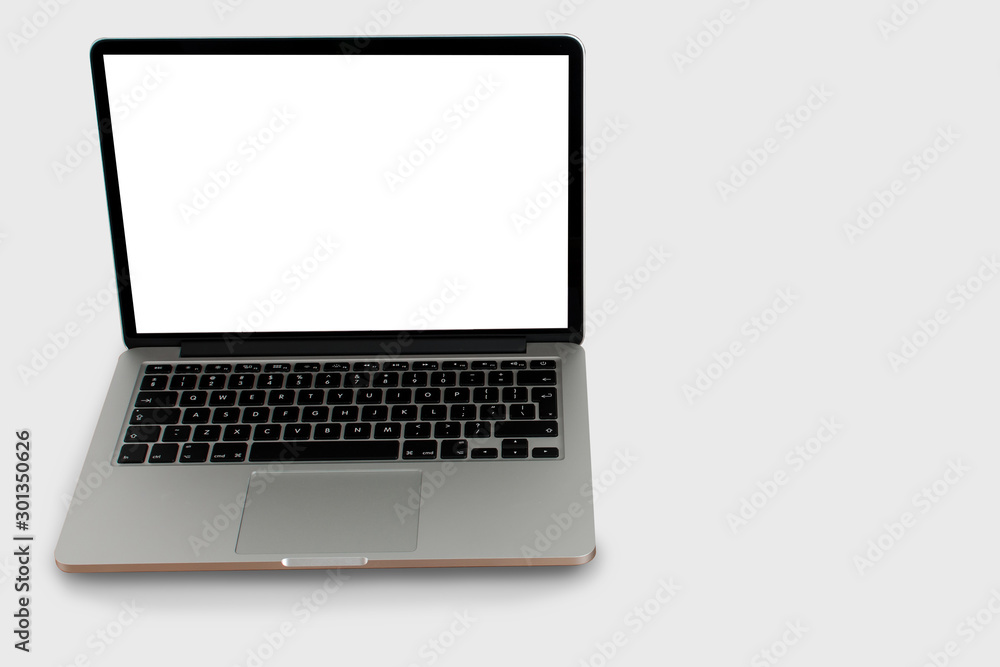 Laptop with blank screen mock-up isolated Laptop with blank screen mock-up isolated